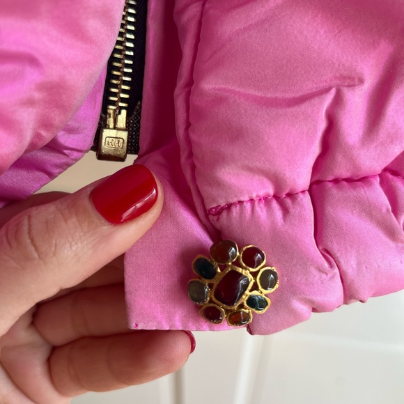 Vintage CHANEL 90s Rare collectible pink silk puffer coat - Picture 8 of 11